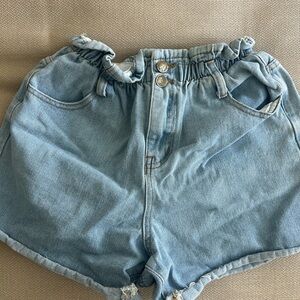 Princess Polly Blue Jean Shorts High-Waisted Relaxed Fit